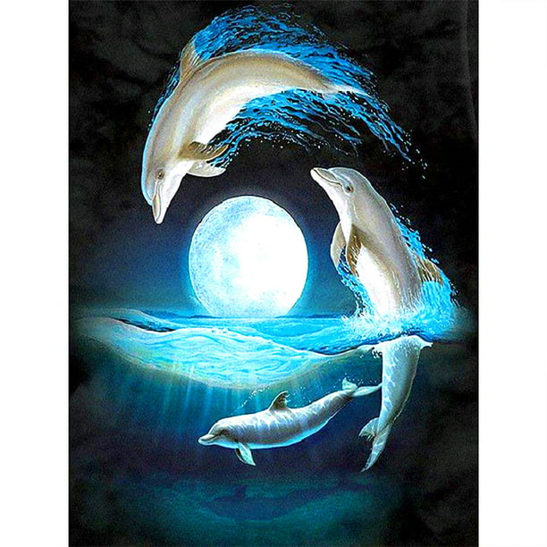 Dolphin 5D DIY Diamond Painting Rhinestone Pictures Of Crystals Embroidery Kit